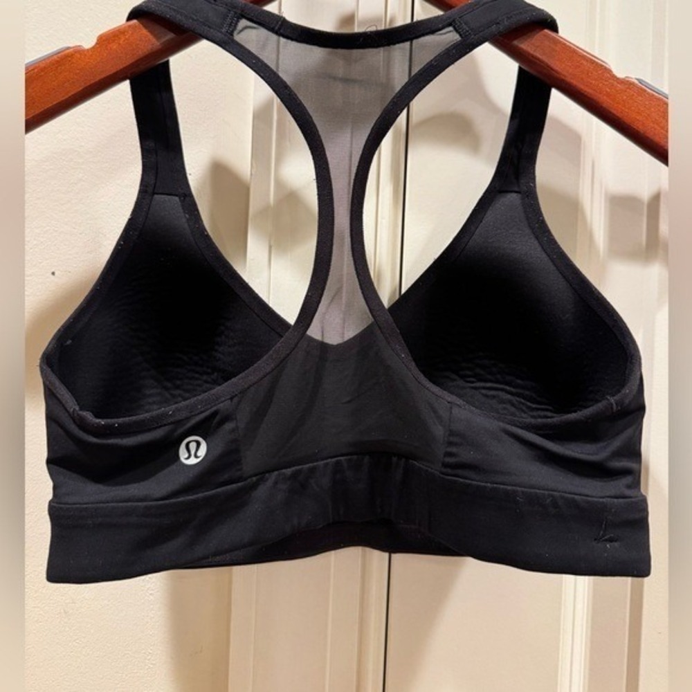 Lululemon Athletica Speed Up Bra Sheer Racerback Black Women‎ Size 4